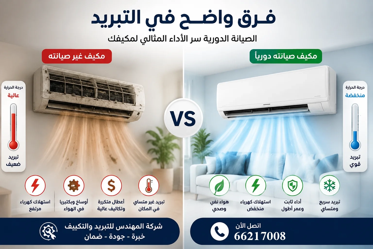 أسباب ضعف تبريد المكيف وطرق إصلاحها